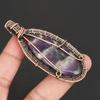 Handmade Copper Wire Wrapped Amethyst Pendant Necklace Natural Purple Amethyst Gemstone Jewelry for Women Vintage Boho Style