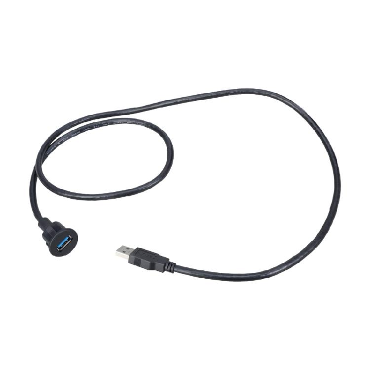 104cm USB3.0 Male Female Data Cable Plastic Texture for Vehicle Dashboard Panel Mount with Fast Speed Connectivity