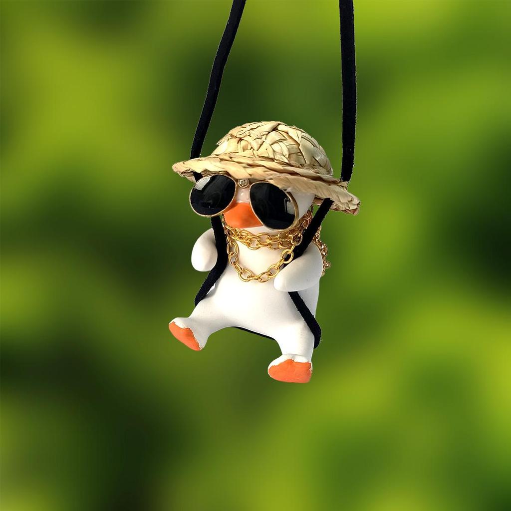 Car-Mounted Swing Duck Pendant - Trendy Yellow Cartoon Decor