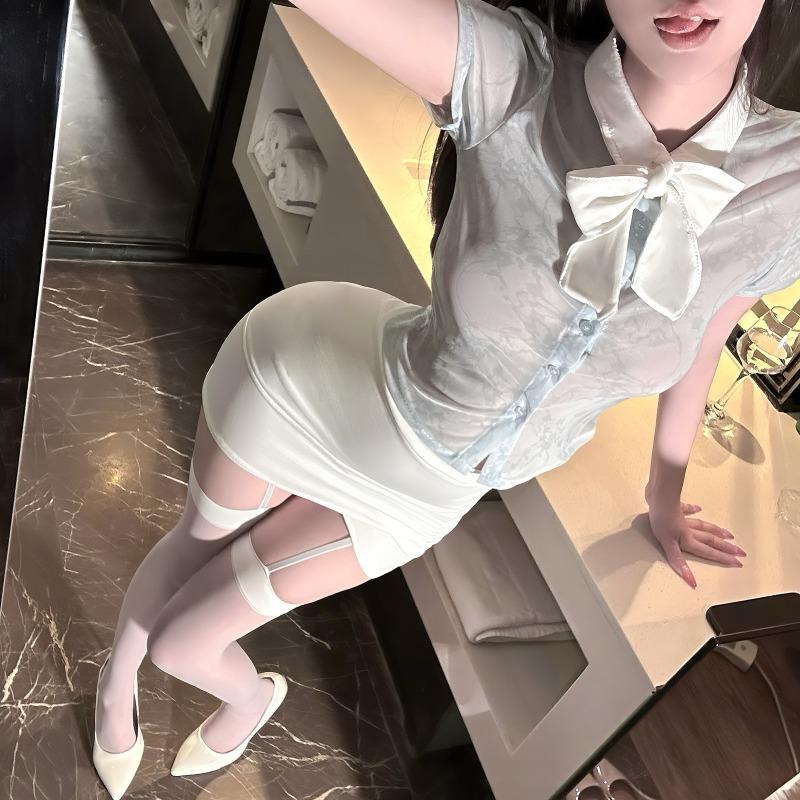 Sexy lingerie sexy pure desire bow business suit cosplay secretary uniform seduction qqny