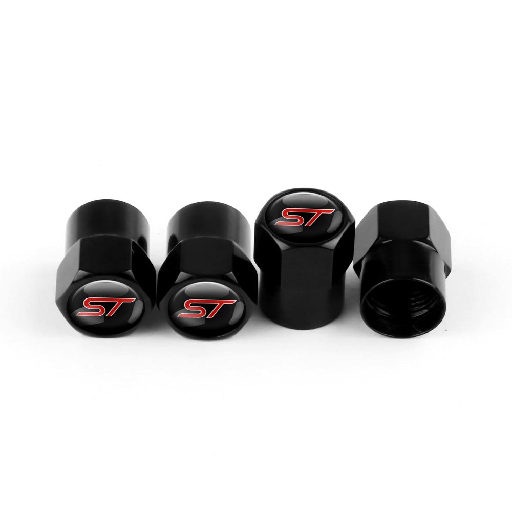Hnltu4 4pcs Car Wheel Tire Valve Stem Caps Airtight Cover For Ford ST Line Focus Mondeo Fiesta Kuga Ranger MK2 MK3 MK4 Tyre Accessories