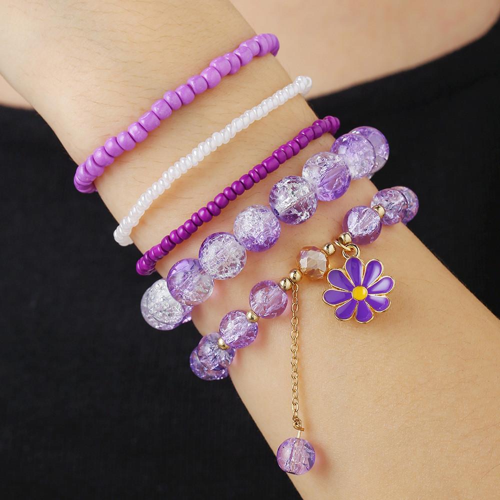 Summer Girl Fashion Hand Jewelry With Crystal And Flower Design For Travel Gifts