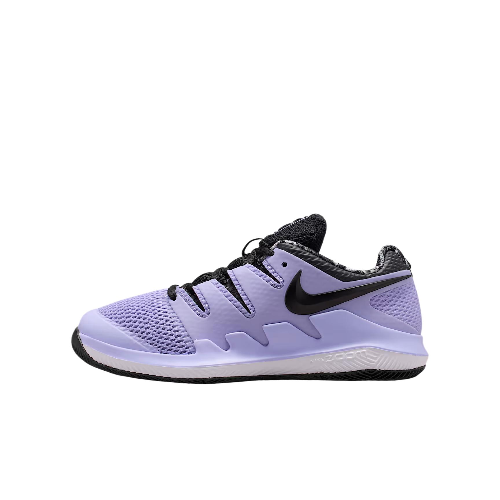 Nike Court Jr. Vapor X Tennis GS Purple Agate Kids Sneakers White Hyper-Crimson Black AR8851-500 36