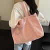 Large Capacity Canvas Tote Bag Casual Crossbody Bag Casual Corduroy Shoulder Bag  Women