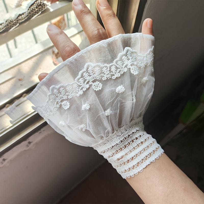 Perfect Match Multilayer Ruffle Lace False Sleeves Wrist Cuff Detachable Super Fairy Elastic Hand Cuffs Sweater Decorative Flared Sleeves