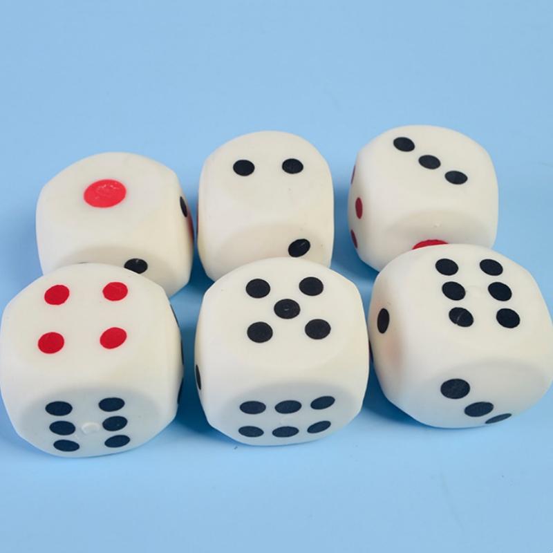 2.56" Squishies Dice Kawaii Soft Slow Rising Large 6-Sided Dice with Dots Stress Relief Kids Toys Collection Decorative Props
