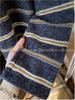 Plus Size Striped Long Sleeve Fluffy T-Shirt for Women - Cozy Winter Casual Wear