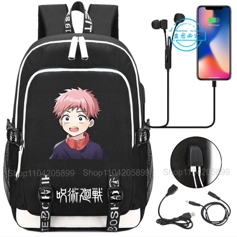 Jujutsu Kaisen Backpacks Anime Mochila Student Teenager Schoolbag Unisex Fashion USB Charge Laptop Travel Rucksack Boys Gift