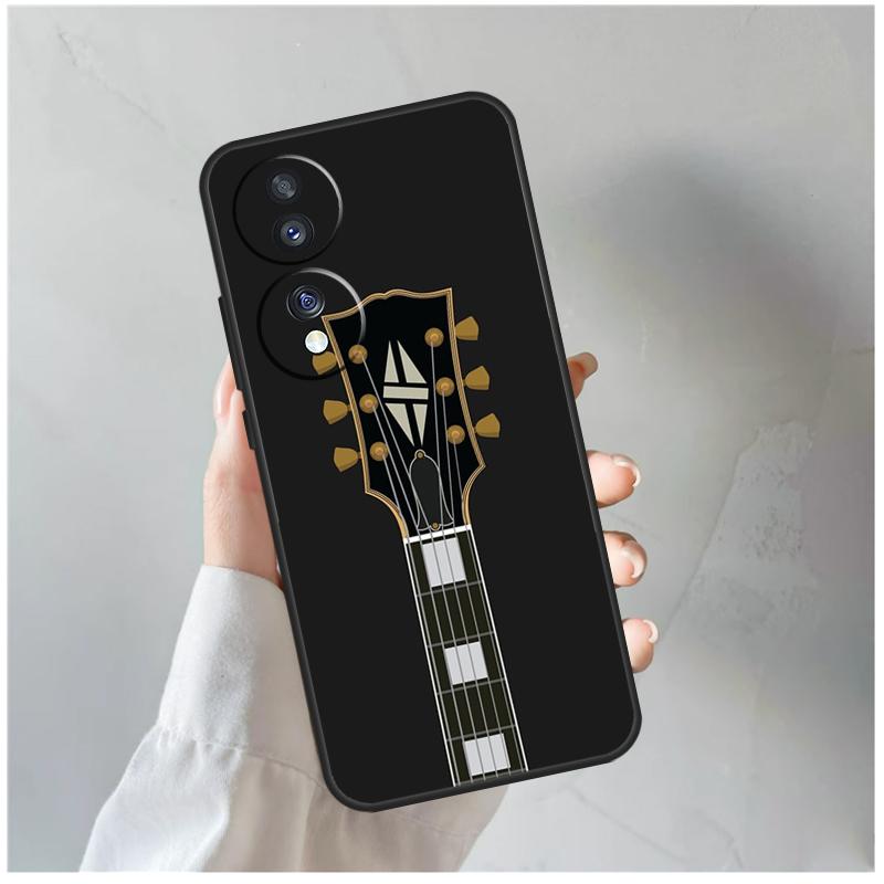 Vintage Music Guitars For Honor Magic 8 Pro 6 7 Lite Case For Honor Win RT 50 70 90 200 400 X8c X8b X9a X9b X9c X9d