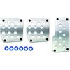 Carmate Razo Super Grip Aluminum Alloy Pedal Set MT Accelerator Brake Clutch Covers Hairline Finish