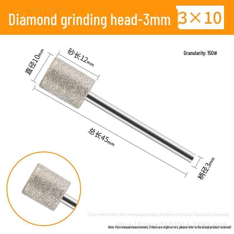 3mm Diamond Grinding Heads for Electric Grinder – Cylindrical, Bullet, Umbrella, Ball Shapes