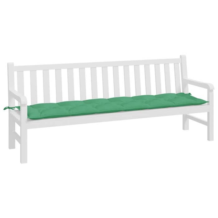 VidaXL Coussin de Banc de Jardin, Revêtement de Banc avec Jeux de Cordes, Coussin d'Extérieur Imperméable, Vert 200x50x7 cm 361645