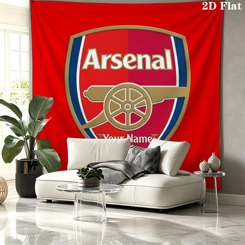 Arsenal F Custom Name Wall Tapestry Aesthetic Wall Hanging Printed Fabric Blanket Decorative Tapestries for Bedroom Living Room Home Decor