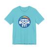 Pizza and Book Lovers Short Sleeve Tee Shirt - Nostalgic 80s 90s Childhood Sticker Design
