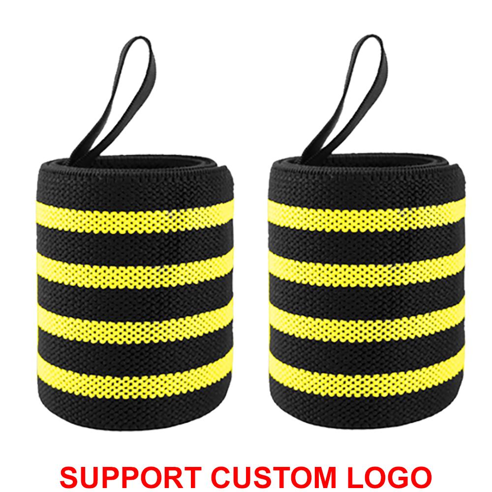 1 Pair Extra Strength Wrist Support Brace Straps Weight Lifting Wrist Wraps Gym Training Fitness Bandage Custom Logo