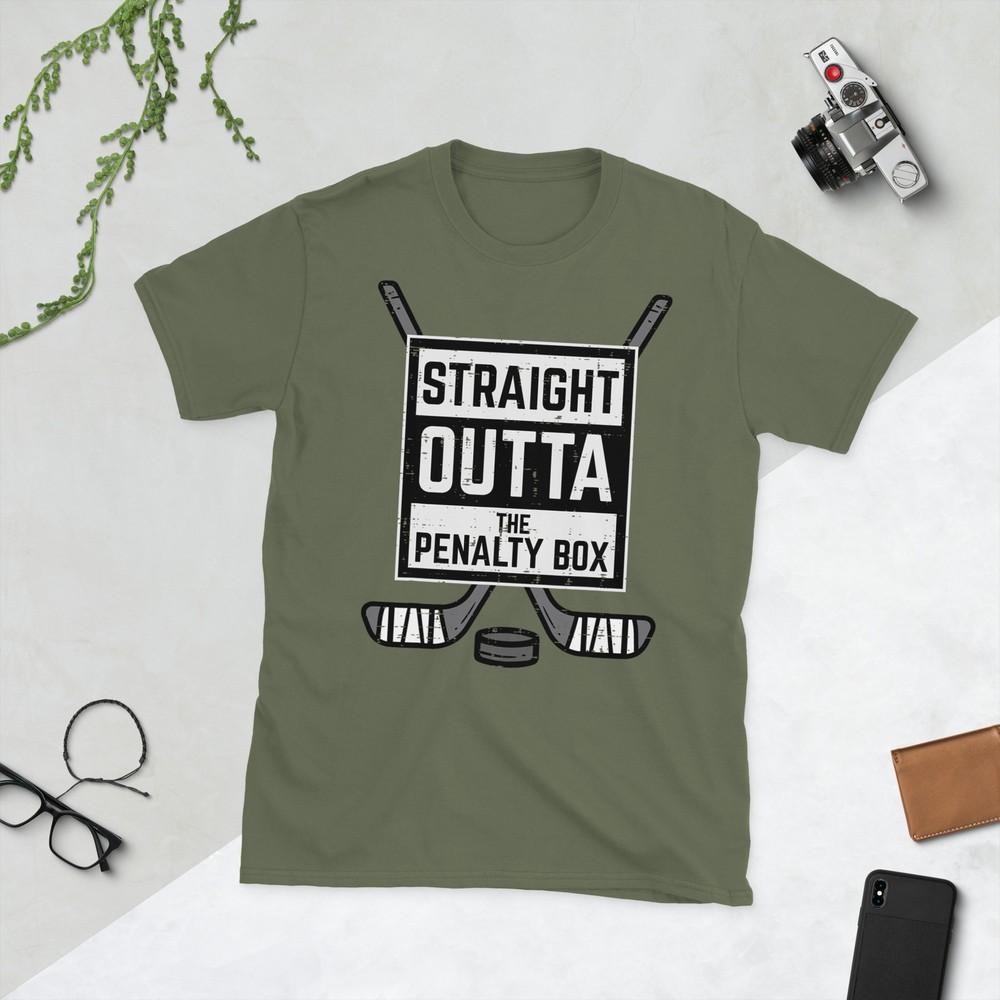 Ice Hockey Straight Outta Penalty Box Funny Unisex Boys Kids Tshirt