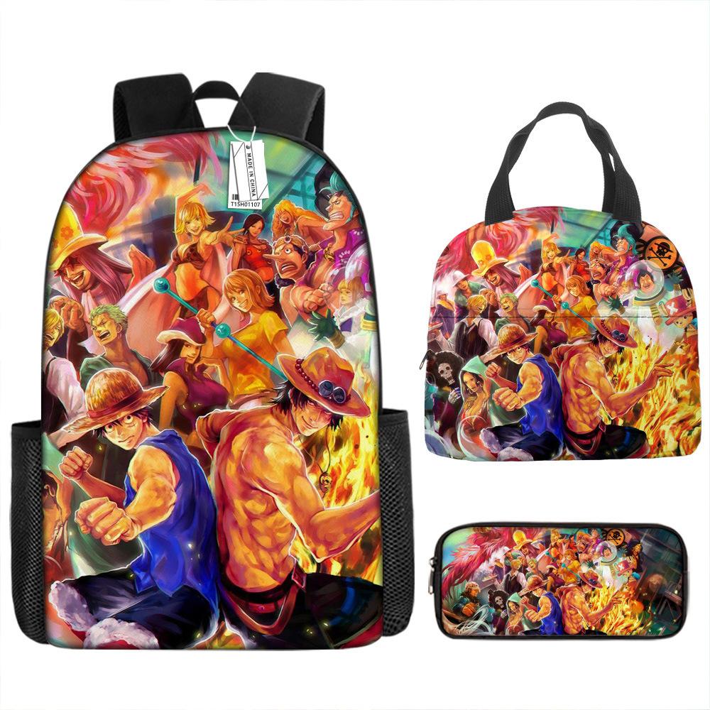 ONE PIECE Luffy One Piece Schoolbag Campus Primary School Students Nautical King Backpack Lightweight Large Capacity Computer Bag