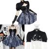 Gothic Dark Style Twopiece Dress Set With Jacquard Fabric For Streetwear Fashion