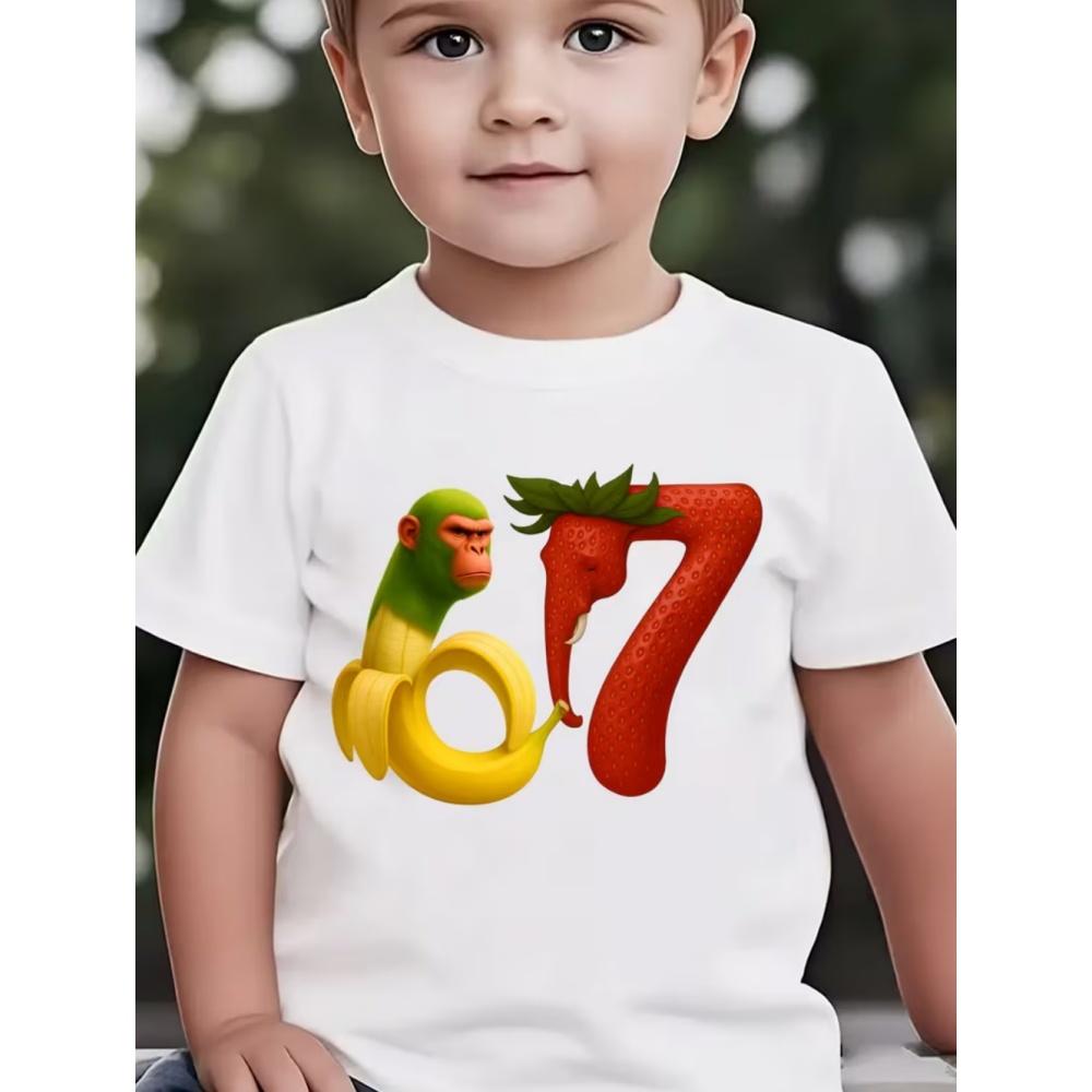 6 7 Six Seven Funny Italian Brainrot Kids Gamer Meme T-Shirt for Boys T-Shirt Short Sleeve Tops Fashion Y2k Children's Clothing