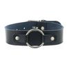 Unisex Round Ring PU Leather Choker, Harajuku Punk Adjustable Neck Collar