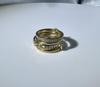 Two-Tone Stainless Steel Zircon Diamond Interlocking Ring