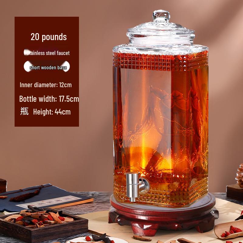 Sealed Sparkling Wine Bottle with Faucet - Household Ginseng Wine Jar & Baijiu Container