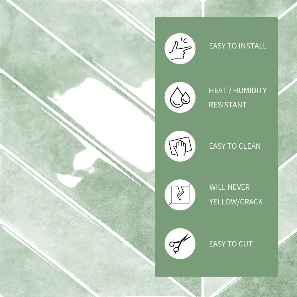 Waterproof Wallpaper Self-adhesive Wall Tile Peel and Stick Backsplash for Kitchen Bathroom