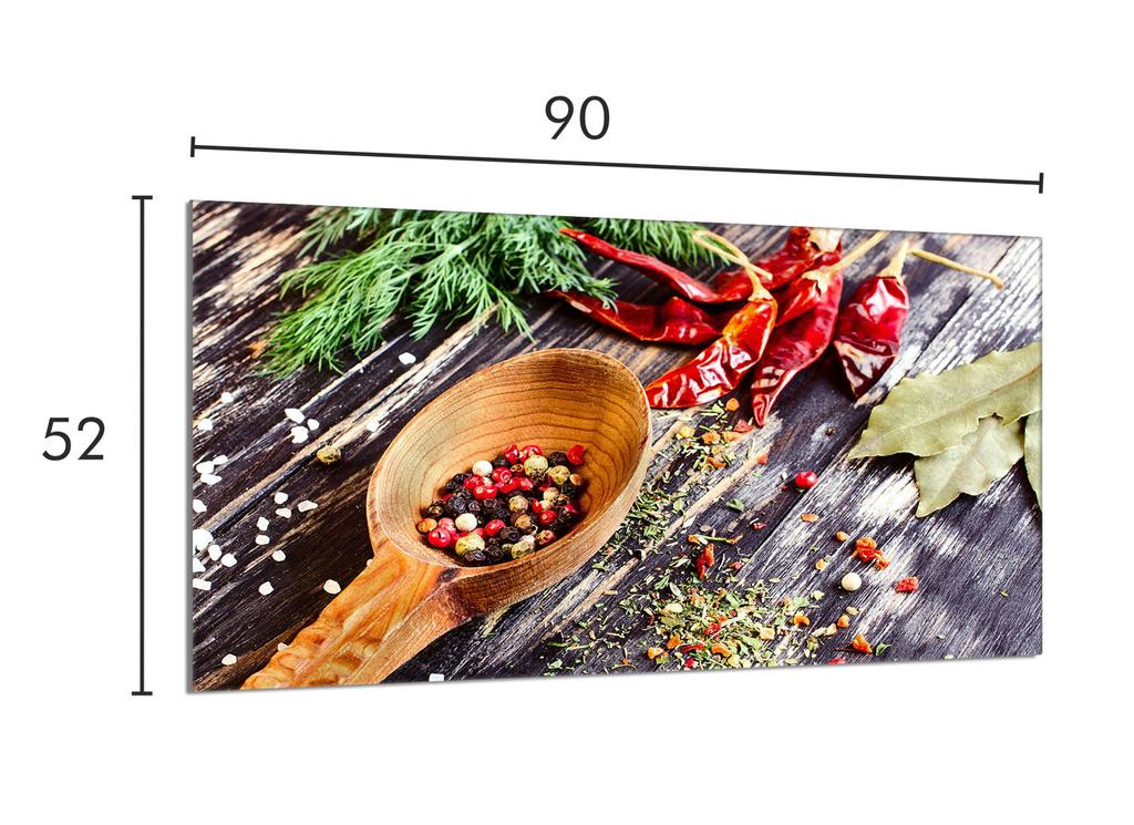 Szklana płyta ochronna na kuchenkę 90x52 Przyprawy