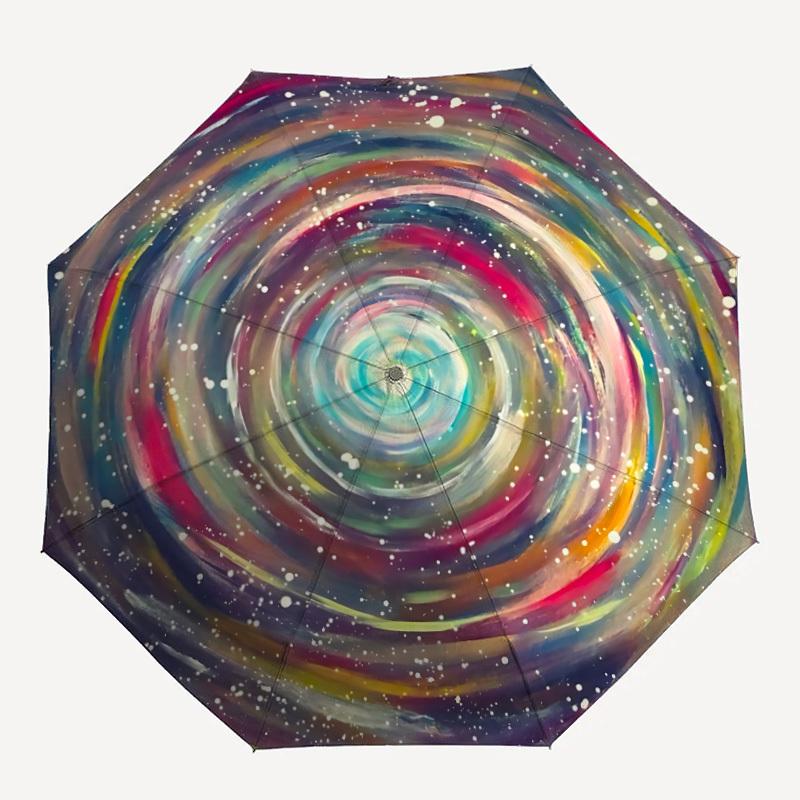 

1pc Galactic Swirl Automatic Open/Close Umbrella with Windproof, 8-Rib Sturdy Canopy, Durable Ribs, Ideal for Gifts yy251117065