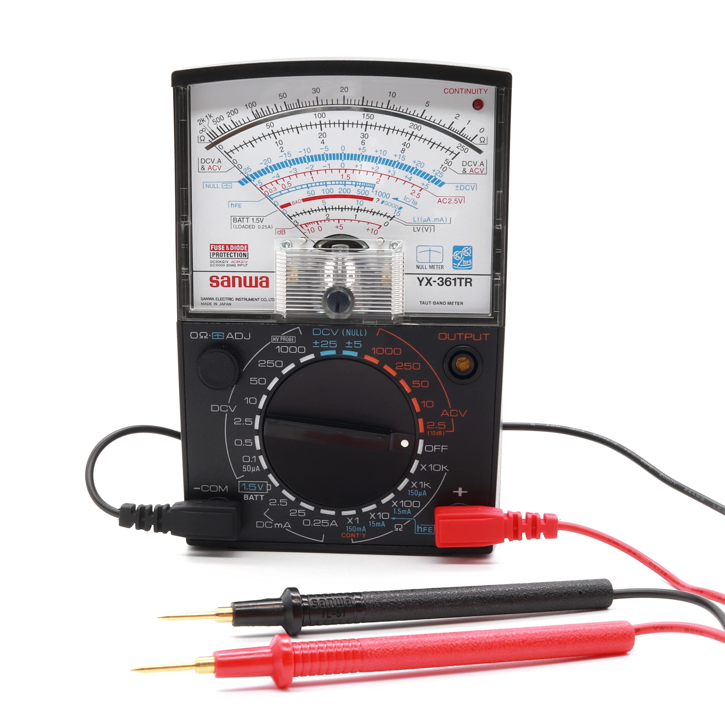 

Sanwa Electric Meter Analog Multi Tester Multifunctional Type YX-361TR чорний