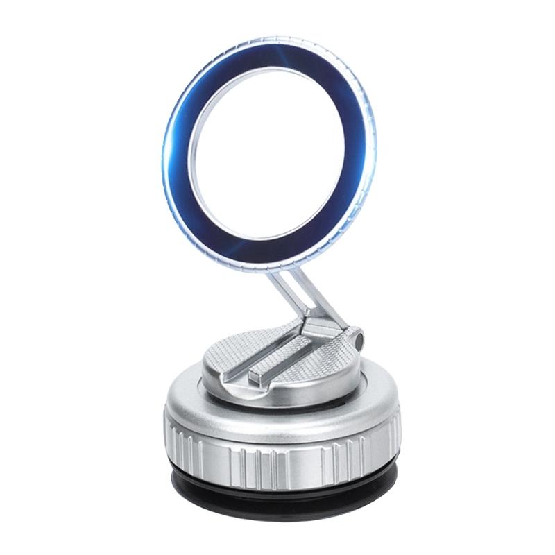 Foldable Car Phone Bracket Magnetic Stand 360 Degree Rotation Adjustable with Double Suction Technology for Easy Viewing серебряный