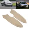 2Pcs/Set Microfiber Leather Front Door Panel Armrest Cover Protector Antiscratch Replacement for Civic 2005‑2011Beige