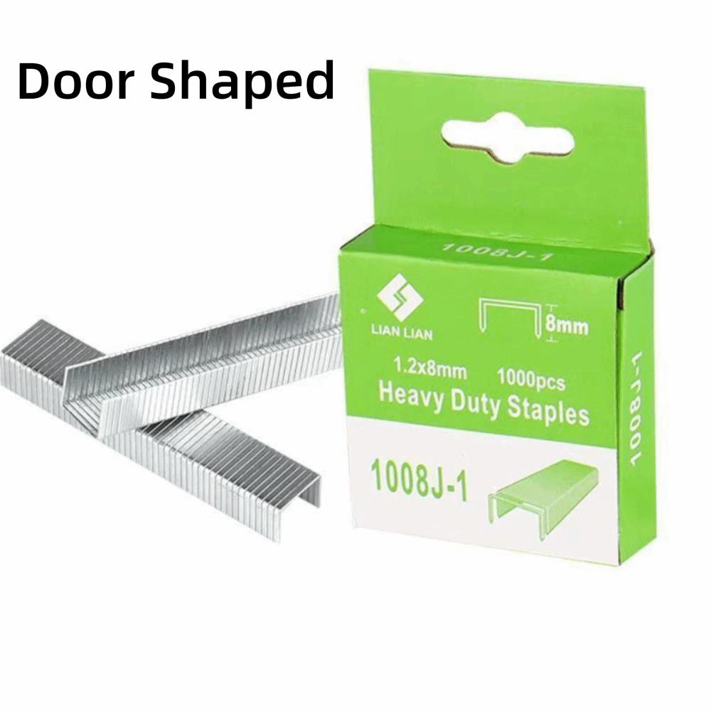 1000Pcs 8/10/12mm Door Shaped Staples Nails Stapler Machine Accessories Framing Work T Shaped Staples Woodworking Nails
