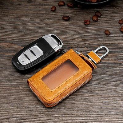 Designer Genuine Leather Keychain for Car Keys Business Retro Man Car Fob Key Covers Leisure Key Pouch Fashion Key Organizer