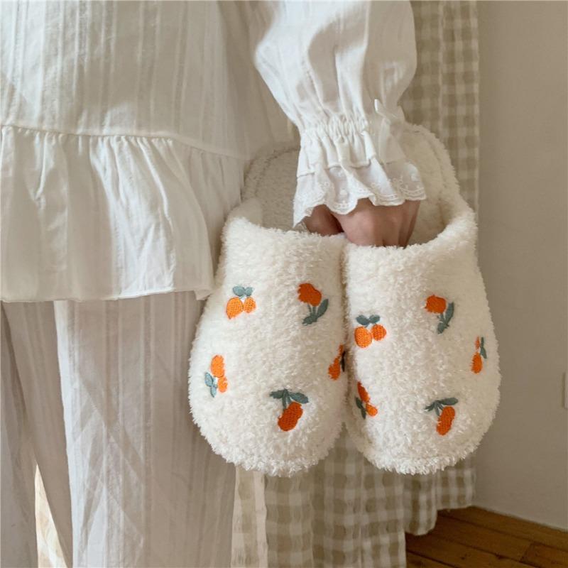 Winter cotton slippers cute thick bottom warm hair student slippers women's home plush girl parent-child non-slip couple