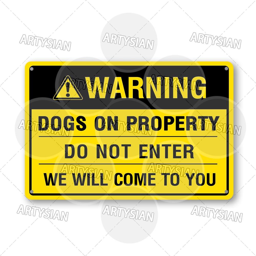 No Dogs Allowed Metal Sign Beware of Dog Private Property Warning Plaque Alert Dog-Free Zone Security Keep Dogs On Lead