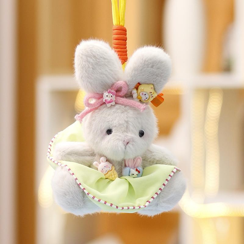 Skirt Bow White Rabbit Plush Toy Pendant Animal Keychain Bag Decoration Gift