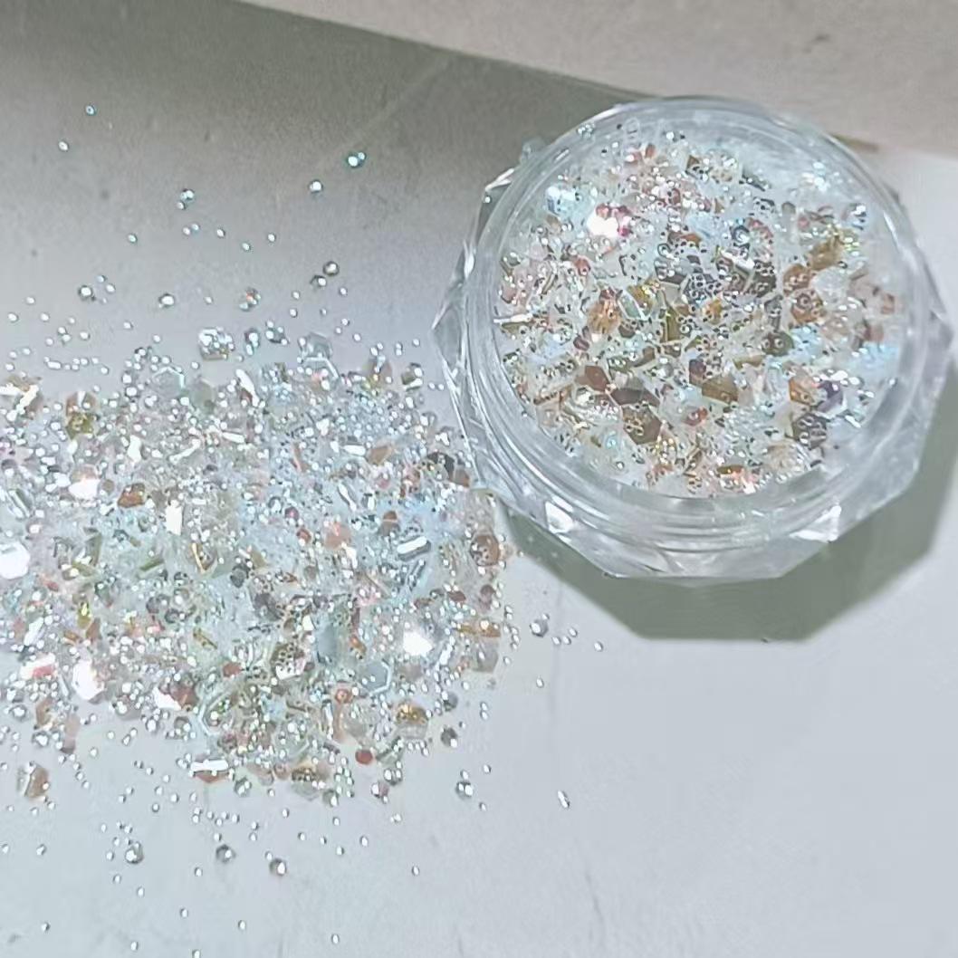 2025 New Style Pink Glitter Sequin Nail Art Accessories - Spotlight Flash Series