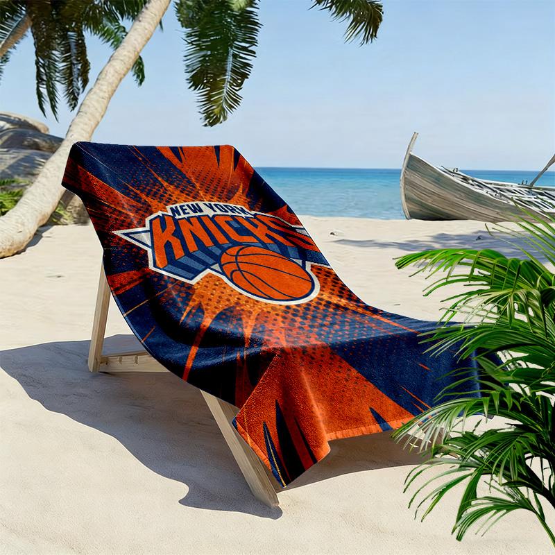 NY Knicks Print Beach Towel, Large Soft Quick Dry Towel for Beach Camping Swimming