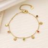 18K Gold Titanium Steel Bracelet with Colored Zirconia Stars, Moons, Hearts & Clovers - Stylish and Versatile for Women