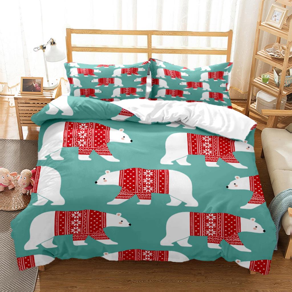 Cartoon Little Bear HD Print Bedding SetKing Size Bedding Setgirl's Bed Double Bed Duvet Covers Pillowcase Bedding Set