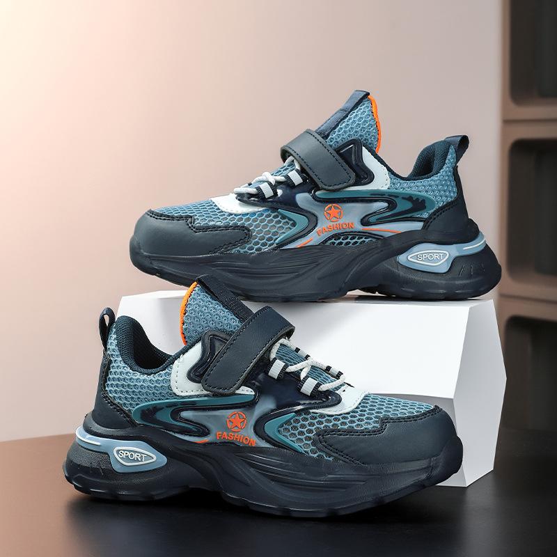 

Children s casual shoes breathable single net fashion students 2025 spring new soft-soled non-slip wear-resistant primary school sports shoes 29