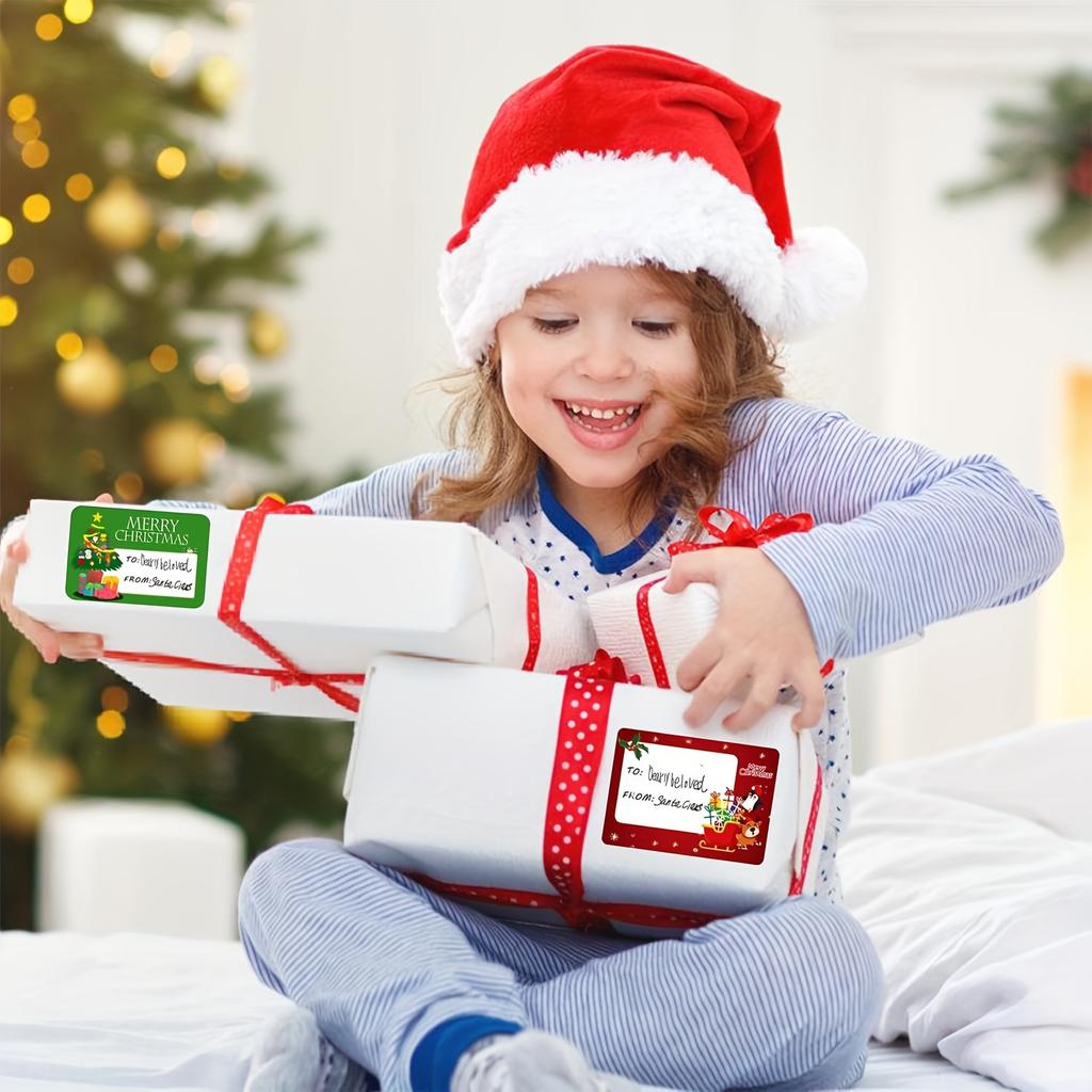 Jolly Christmas Labels: 120 Festive Stickers for Gift Wrapping - Self-Adhesive, Paper Material