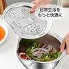 Asdays Rice Strainer, Large Capacity, 304 Stainless Steel, for Slicing, Shredding, and Wavy Rice, with Draining Functions (Colander and Grater)