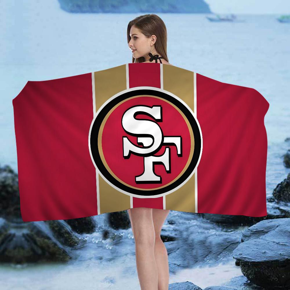 San Francisco 49ers Team Großes Mikrofaser Strandtuch Schnelltrocknendes Handtuch Sandstrandtücher Pooltuch für Reisen Schwimmbad Yoga