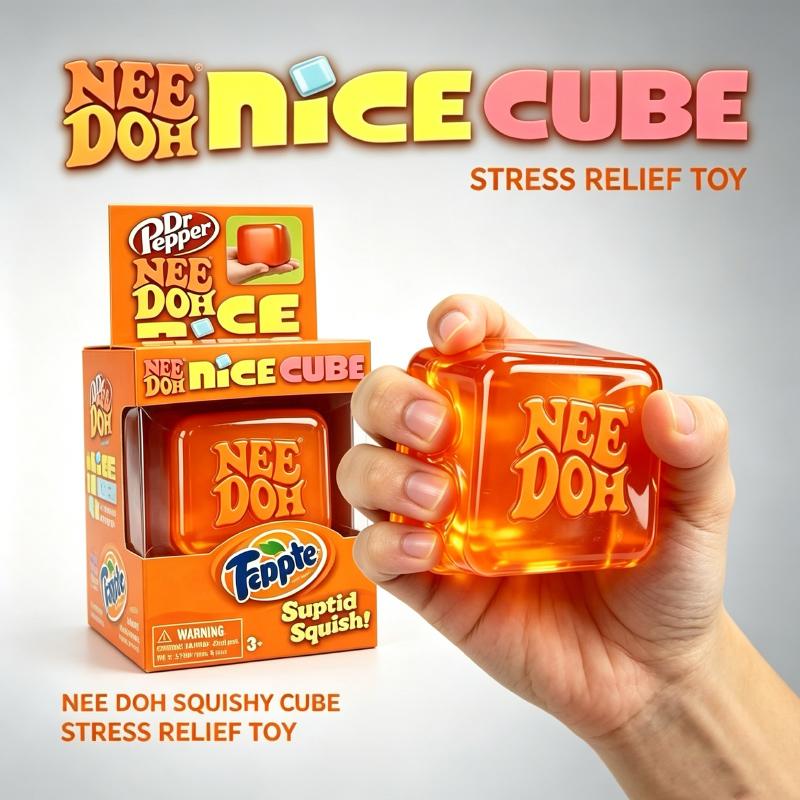 New Needoh Nice Cube Sensory Squishy Toystress Reliever Fidget Tool For Anxiety & Focus Desk Sensory Cube For Adults & Kids