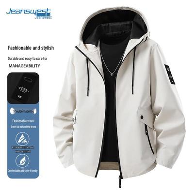 JEANSWEST Men's Hooded Outdoor Windbreaker Jacket