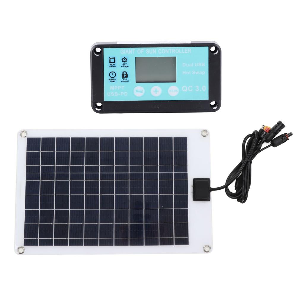 Solar Panels 1 for 5 50W Solar Panel Battery Charger with MPPT 100A Controller for 12V Battery and