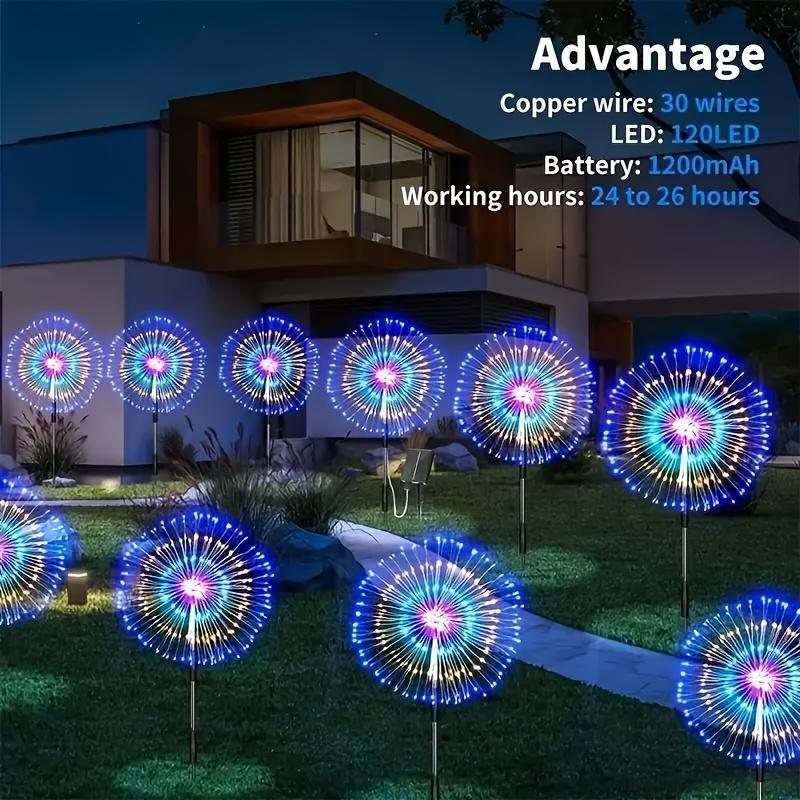 300/420 LED Outdoor Solar Garden Light, Upgraded Fireworks Light, 8 Lighting Modes,outdoor Decoration On Garden Terraces,Halloween,Christmas