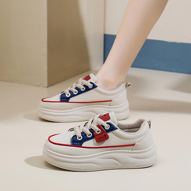 Autumn New Ins Breathable White Shoes Women's Low-Top Casual Board Shoes Platform Platform Shoes